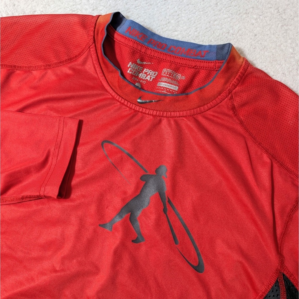 Nike Pro Combat Elite Shirt Ken Griffey Swingman Men Large Red Fitted Vented
